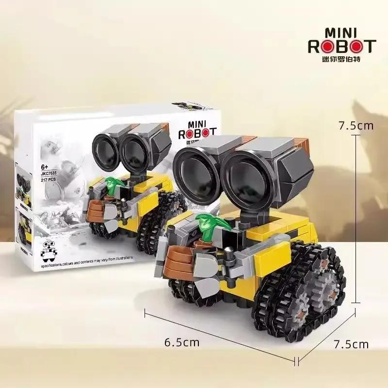 Anime Small Wall E Eve Construction Blocks Small Particle Robot Construction Blocks Toys Desktop Ornaments Action Figure Model Gifts