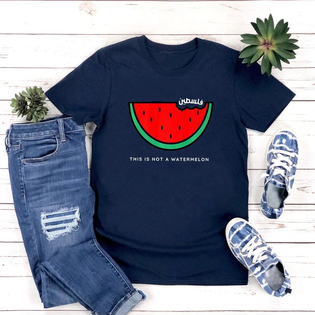 Maglietta divertente con anguria Questa non è una maglietta con anguria Maglietta con pace e amore Maglietta con grafica a manica corta sui diritti umani Streetwear