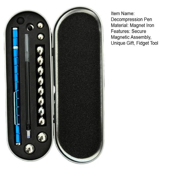 Decompression Pen Set with Magnetic Assembly Stress Relief Fidget Tool Customizable Sculptures Magnetic Construction Pen