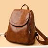 Mochila de Viagem Feminina de Couro Macio de Grande Capacidade - Versátil Bolsa Estudantil Casual Nova 2025