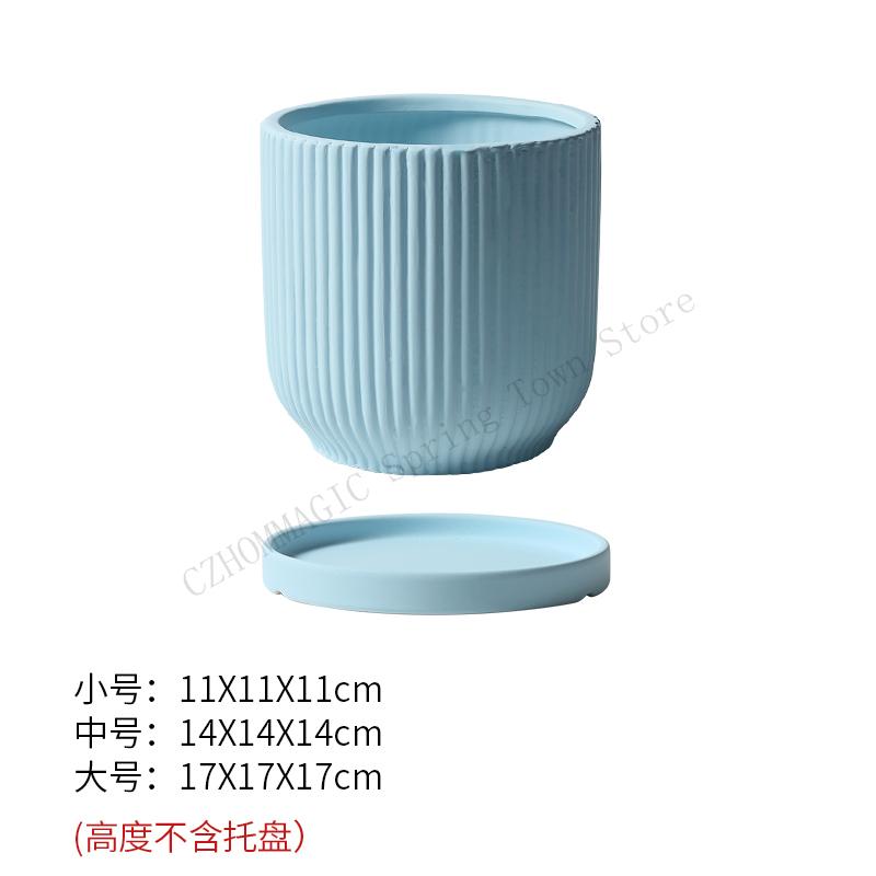 Nordic Style Ins Ceramic Flowerpot With Tray Fashion Simple Indoor Living Room Pot For Flowers Lvluo Bonsai Home Decoration Gifs