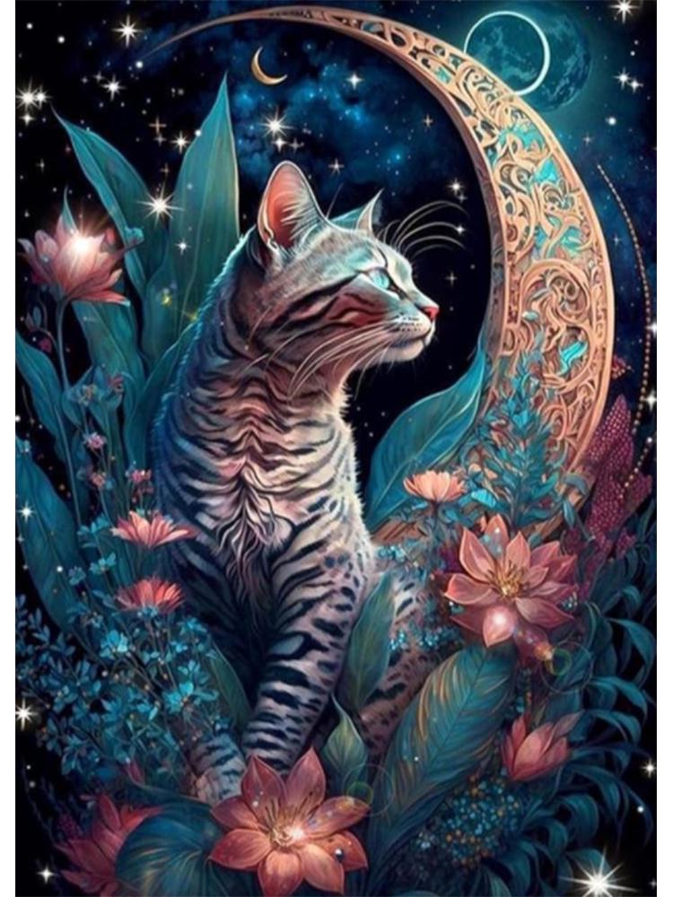 Diamantkreuz-Stickerei Buntes Gemälde Niedliche Farbige Eule Katze und Hund 5D DIY Diamant-Tierstickerei Heimdekoration