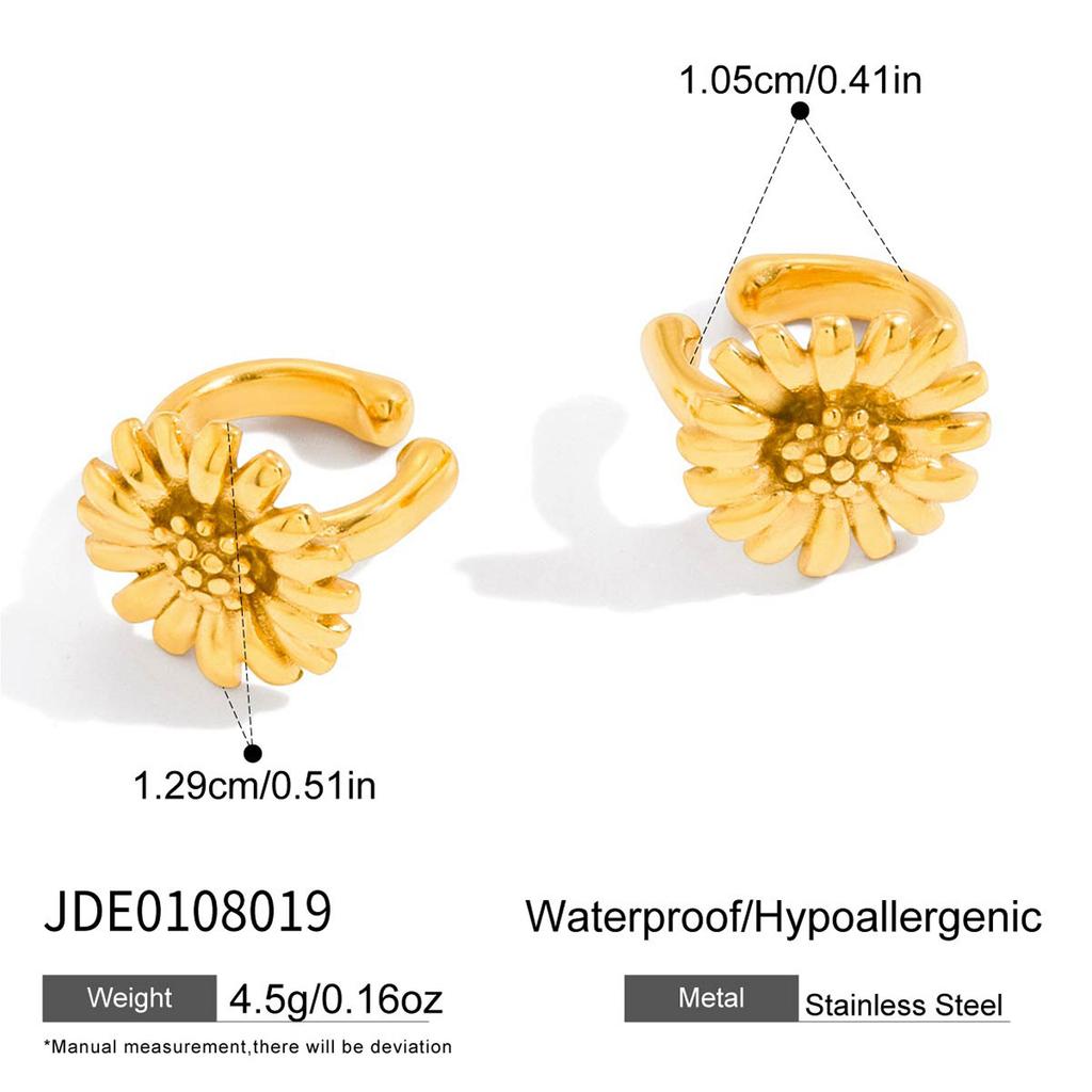 Titanium steel flower stud earrings niche earrings stainless steel non-fading earrings