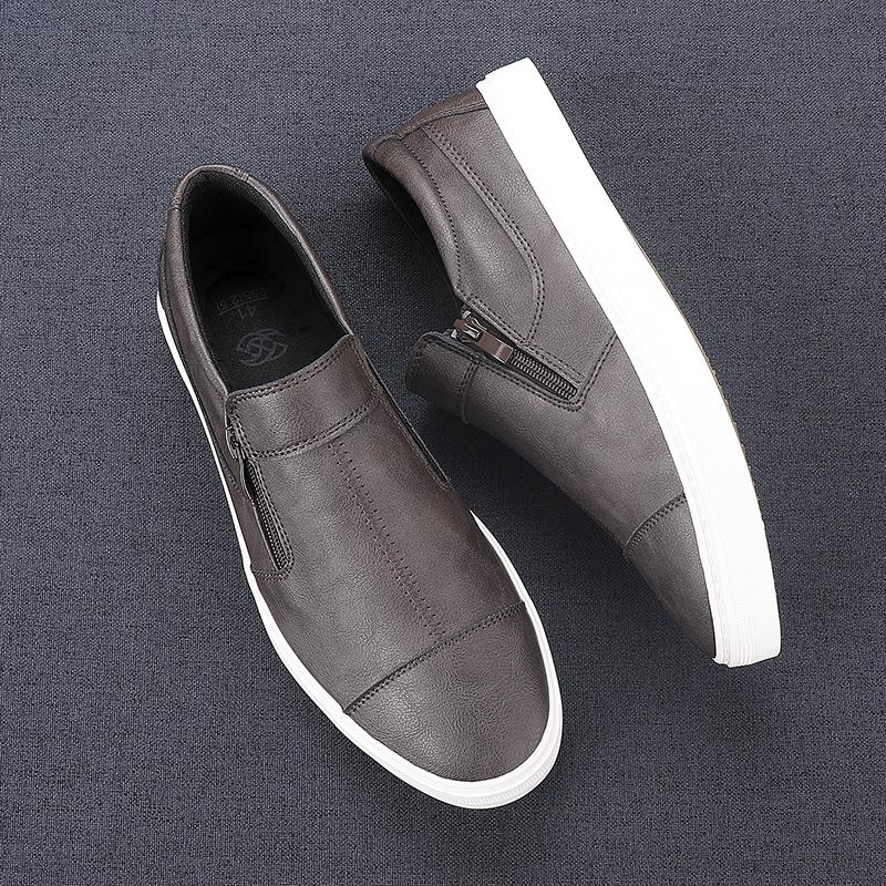 Nové ležérní kožené boty pánské pohodlné nazouváky Britský styl ležérní kožené boty pro muže móda Yuppie tenisky Mužské
