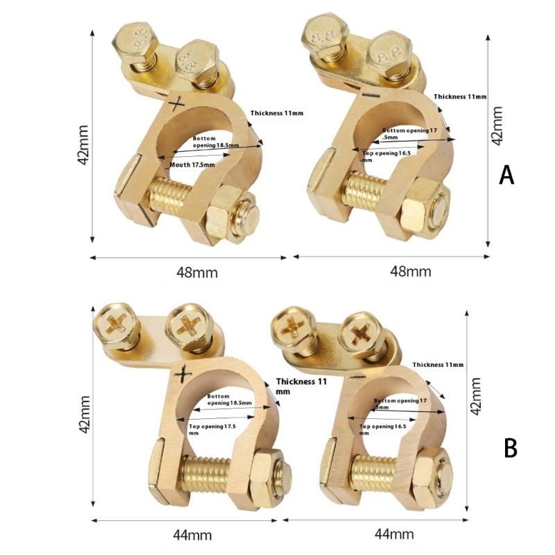 Fast Mount Broad Suitability Automotive Battery Terminal Thickened Solid Copper Build Enables Quick Tool Less Assembly