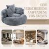 Lazy Sofa High Back Bean Bag Chair Couch with Three Cushions for Adults and Children, Single Gaming Sofa Chair for Bedroom, Office (Gray Chenille)