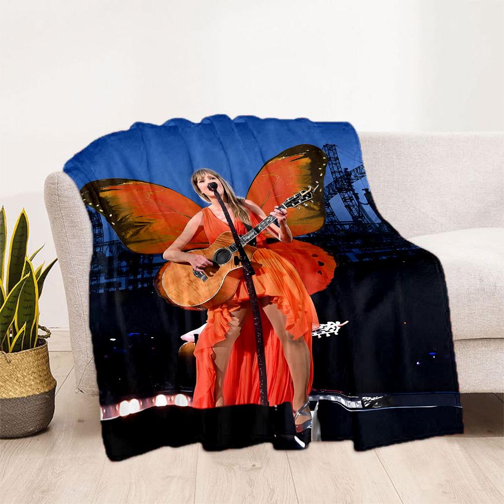 Coperta di Flanella Scintillante per Performance di Taylor Swift - Morbida e Adatta per Divani, Letti, Uffici, Viaggi, Tutte le Stagioni, Ottimo Regalo per Feste e Compleanni.