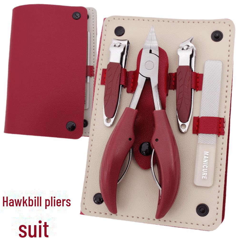 16-Piece Wallet-Style Manicure and Pedicure Set with Hawkbill Pliers, Nano File, and Ear Pick
