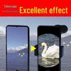 High-Magnification HD Monocular with Night Vision for Mobile Phone Bird Watching, Portable and Phone-Compatible for Outdoor Photography