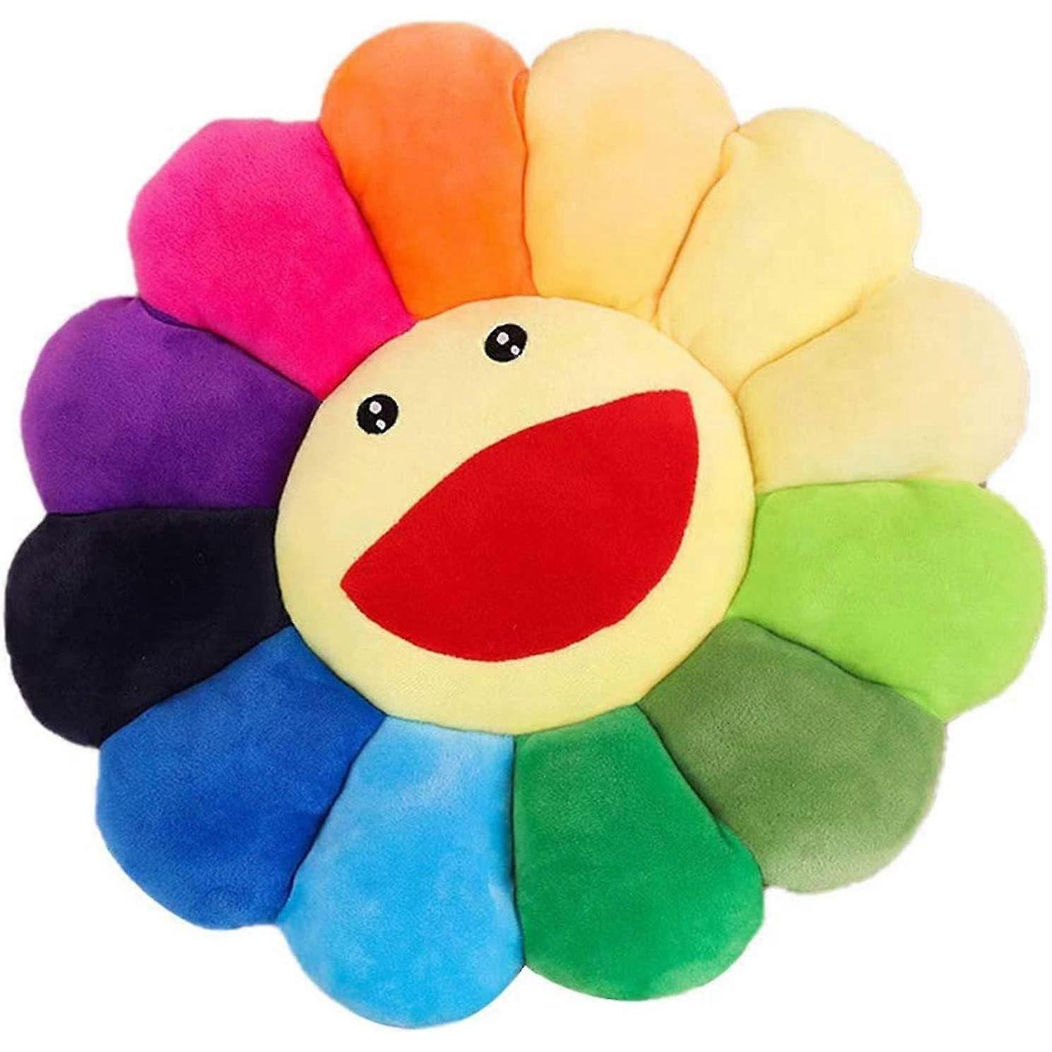 Blumenkissen Sonnenblumenkissen, Lächeln Gesicht Kissenmatte Kissen Bunte Sonnenblume Plüsch