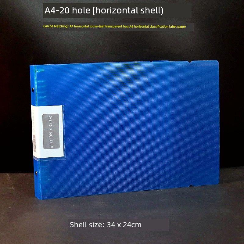 Horizontal Folder A4 Folder Loose-Leaf Punch Folder A5/B5 Photo Art Works Manuscript Paper Storage Clip