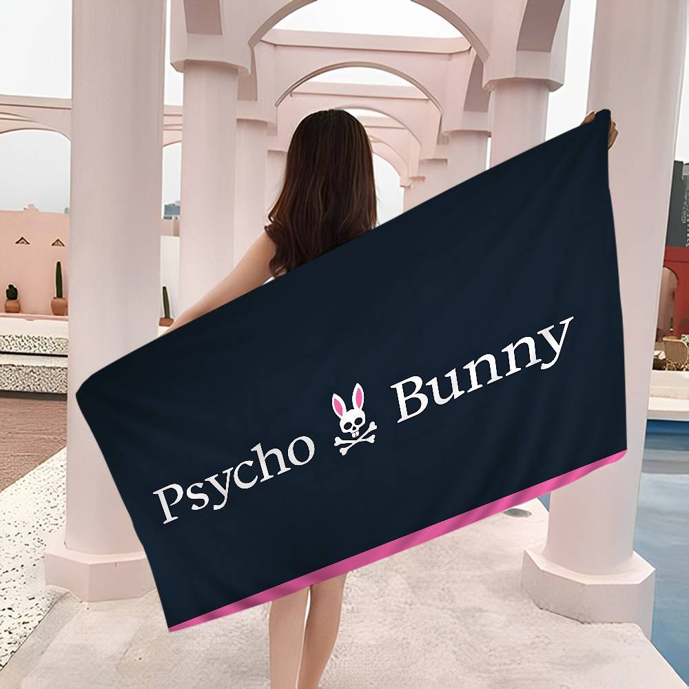 Asciugamano da Spiaggia in Microfibra P-Psycho Bunny di Lusso, Assorbente, Asciugatura Rapida, Morbido, per Yoga, Nuoto, Resort, Alpinismo