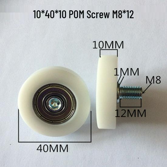 626 Rubber-Coated Nylon Roller with Shaft, 608 Bearing Pulley Wheel Guide