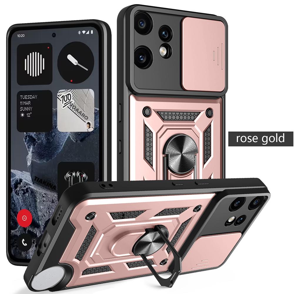 Slide Lens Armor Funda for Nothing CMF Phone 2 Pro 5G Case for Nothing CMF Phone 2 Pro 5G Case Magnetic Ring Stand Holder Cover