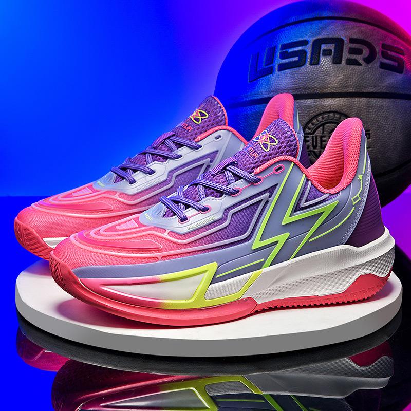 New fashion basketball shoes couple professional combat sneakers sports shoes student sports luminous sneakers support