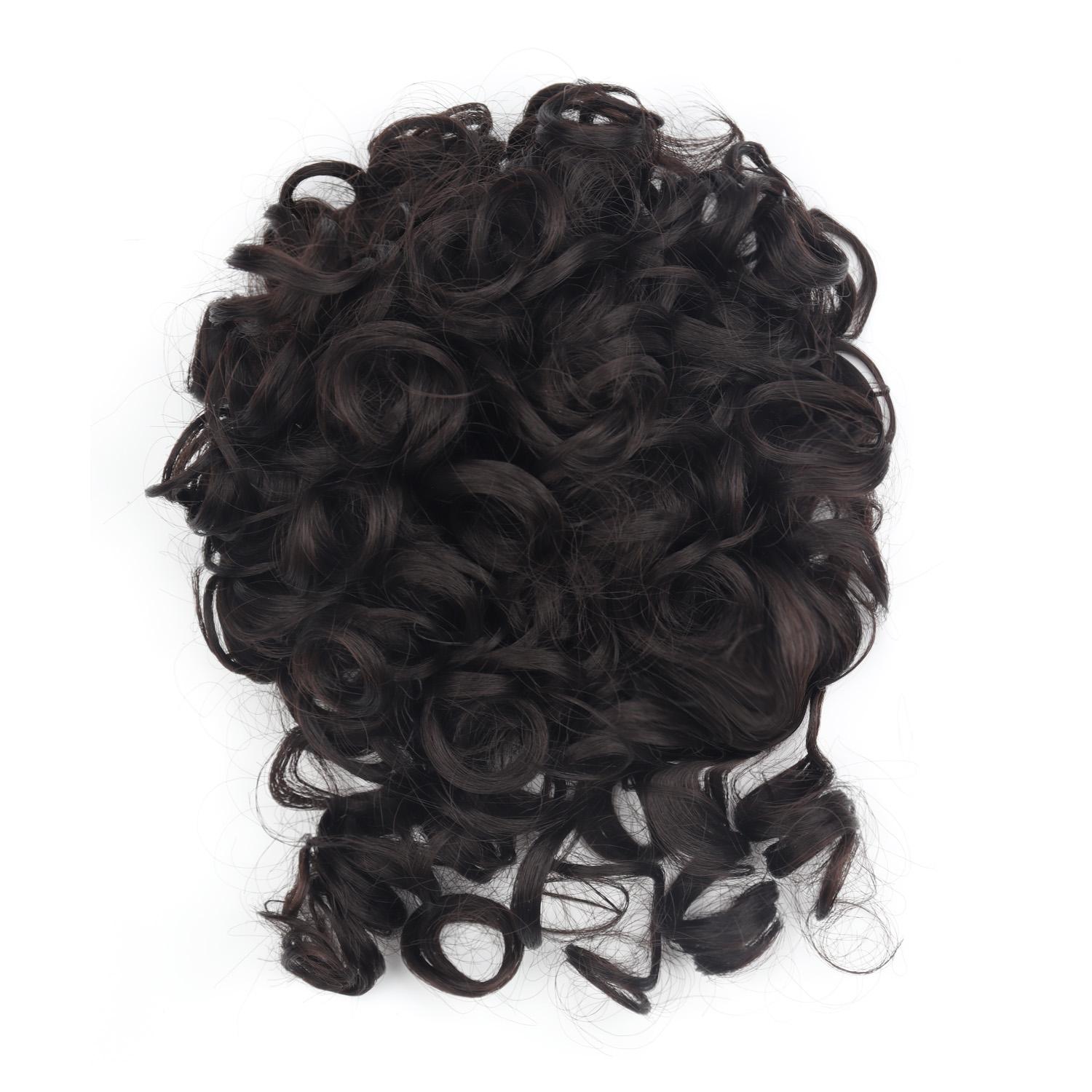 

Густые волнистые кудри, завязанные на шнурок, синтетические волосы, афро-растрепанные волосы, черные, светлые, коричневые, седые волосы, аксессуары для волос 25cm