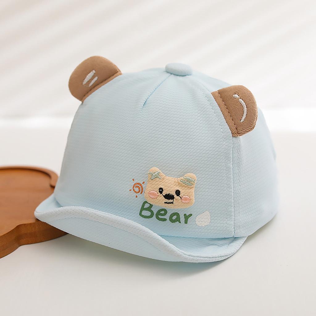 Cartoon Cute Baby Baseball Hat with Ears Summer Soft Brim Sunshade Duck Tongue Cap Boy Girl Infant Kids Soft Peaked Sun Hat