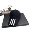Hat Men and Women Outdoor Baseball Cap Spring Solid Color Extended Brim Baseball Cap Striped Hat Black Cotton