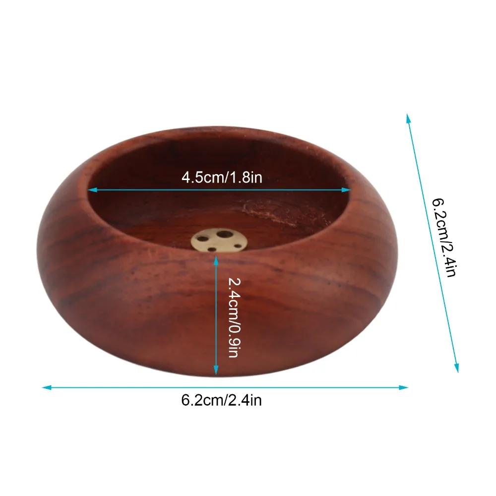Portable Solid Wood Incense Burner Pure Copper Mini Wooden Incense Burner Multi-hole Small Mini Censer Incense Burning