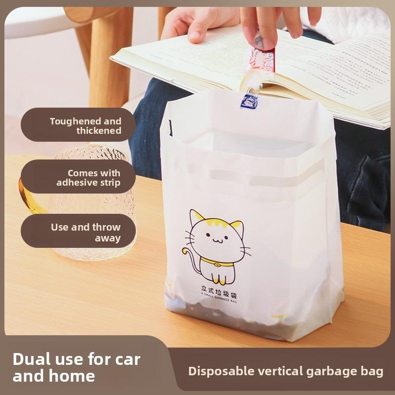 Car Garbage Bag Car Stand Bag Self-standing Paste Cleaning Bag Desktop Garbage Bag Thickened Household Kitchen