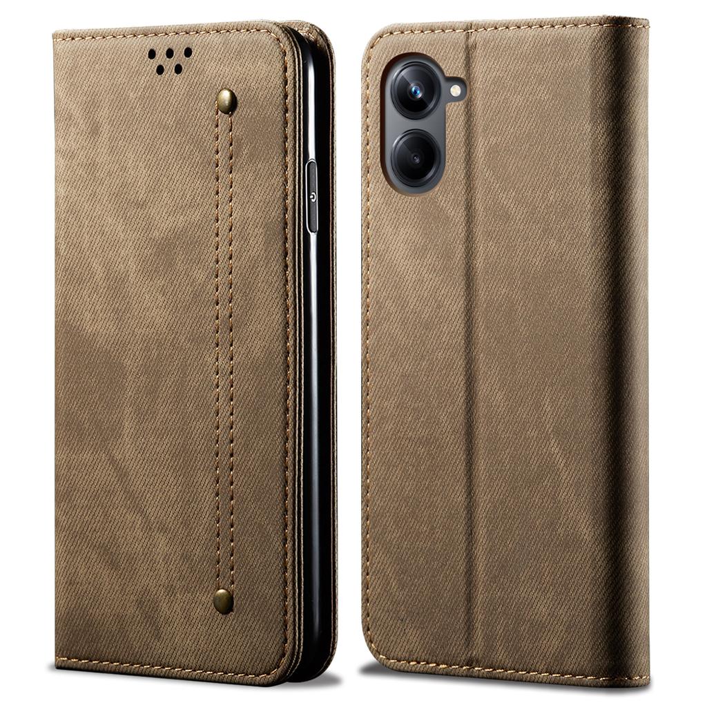 Para Samsung Galaxy A06 4G Capa Textura de Tecido Jeans Anti-Arranhões Couro Suporte Capa de Telefone