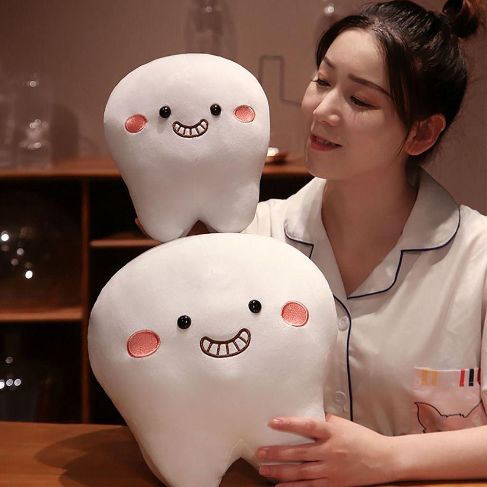 Creative Cushion Teeth Stuffed Pillow Cartoon Design Oral Teeth Throw Pillow  Kids Gift