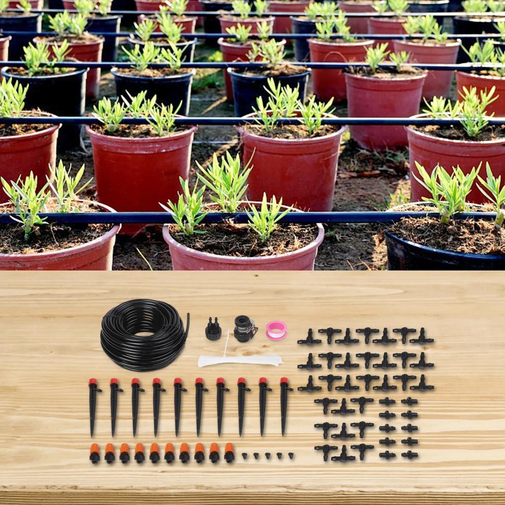 25m Drip Irrigation System Adjustable Nozzle Adjustable Nozzles 25m Watering System Robust PVC Construction Versatile Use Cases