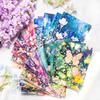 5 Pcs INS Bronzing Flowers Plant Background Stickers Decorative Diary Album Scrapbooking Material