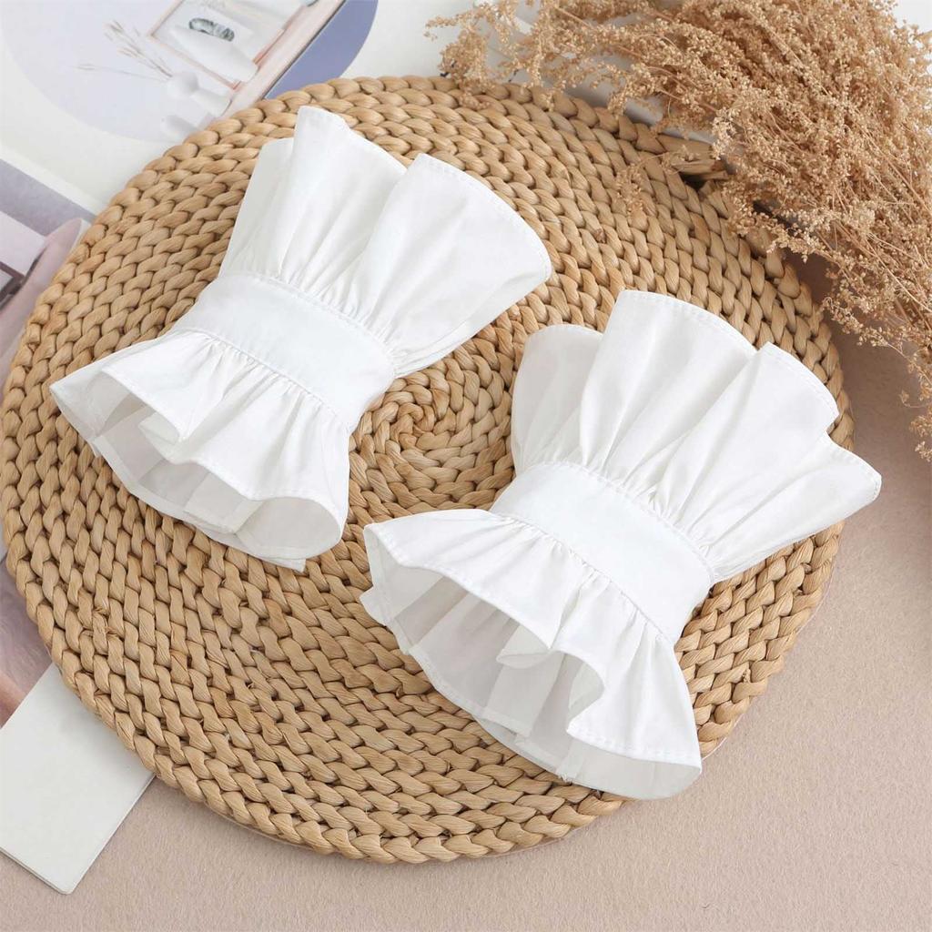 1pair Flower Pattern Sleeves Durability Sleeve Detachable Cuffs Elastic Wild Wrist for Parties and Weddings
