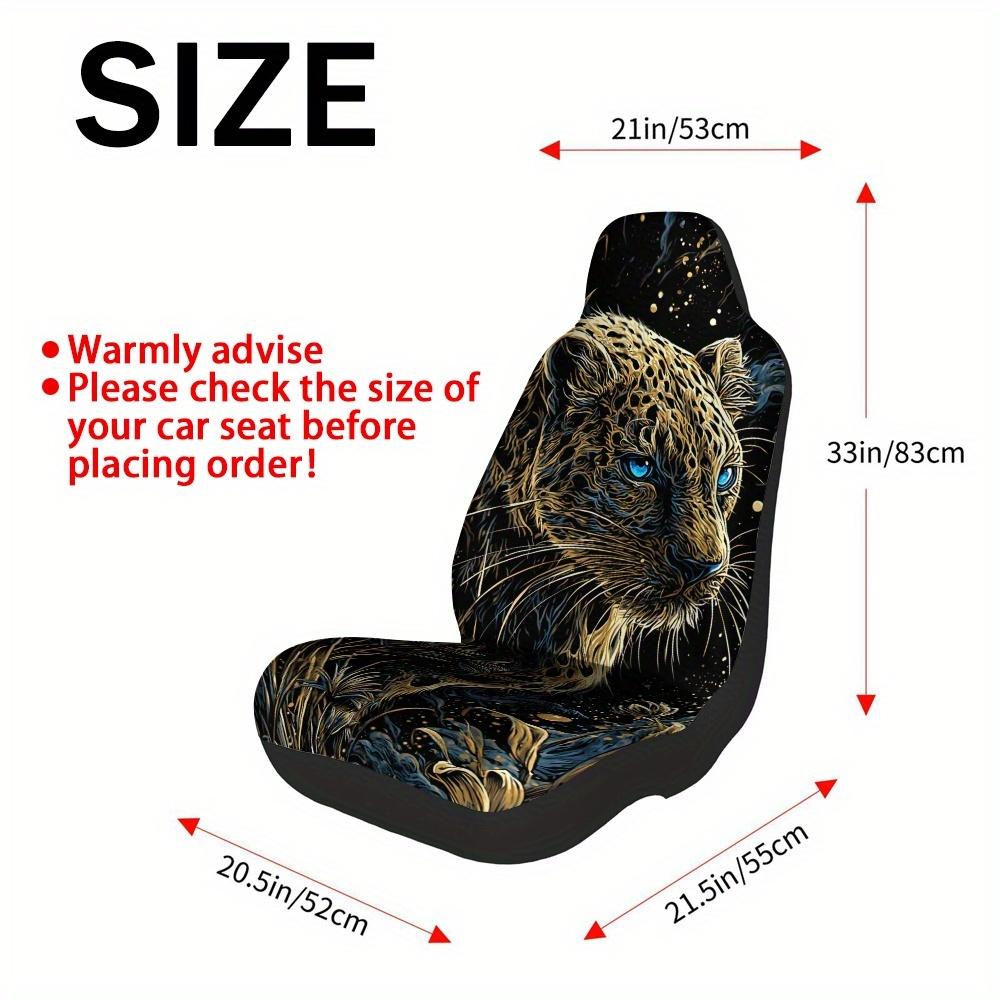 2 Stück Passform Luxus Leopardenmuster (Goldene Leoparden) Autositzbezüge - Weicher waschbarer Stoff, für SUV, Limousine, LKW - Elegantes Tier P