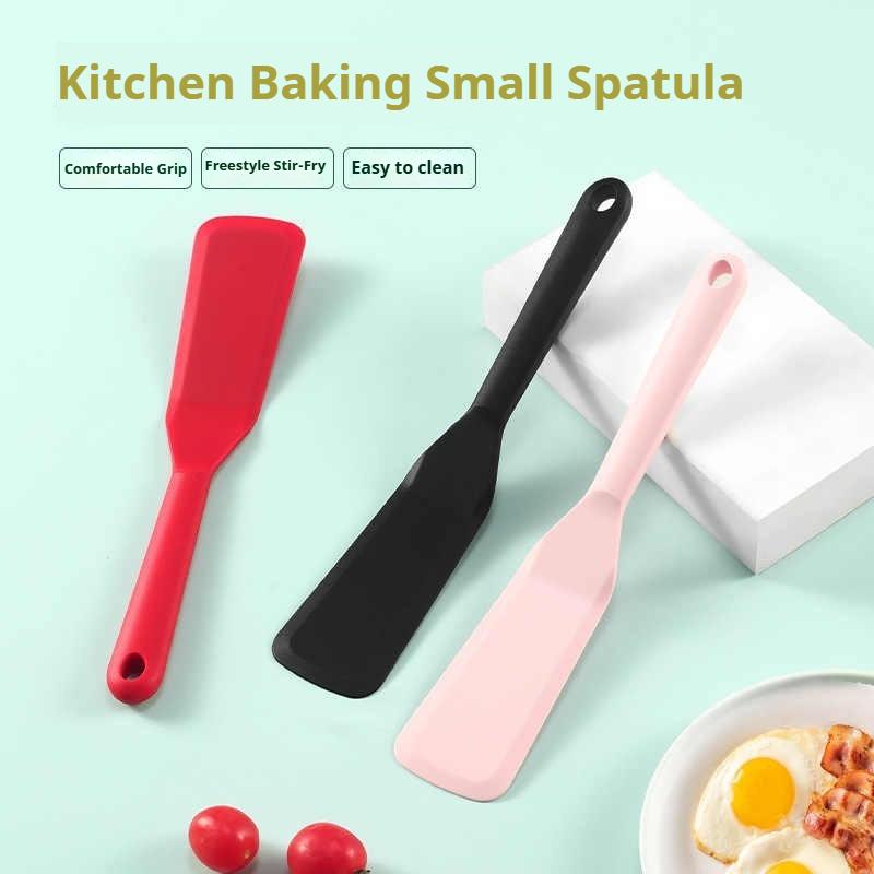 Silicone Egg Frying Spatula Slanted Edge Colorful&Heat Resistant Pot Protecting&Hanging Hole Kitchen Tool for Pancakes/Steaks