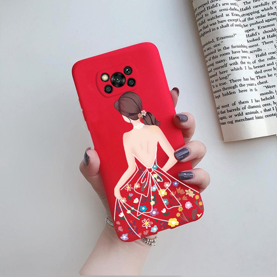 Cute Cartoon Cat Case For Poco X3 Pro Pocox3 X 3 NFC Back Cover Soft Silicone Matte Protective Funda For Xiaomi Poco X3 Pro Bag
