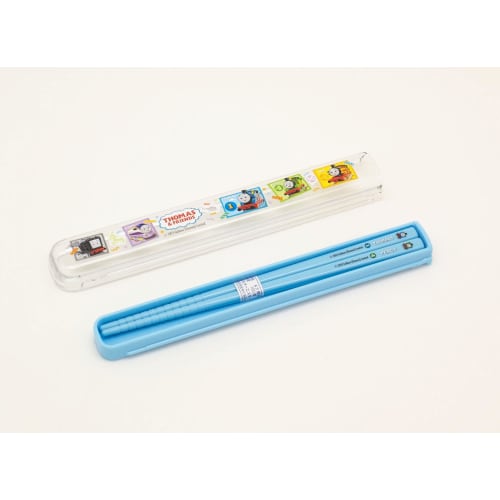 OSK Thomas the Tank Engine Pull-Lid Chopstick Box Set, Blue [HS-11] Dishwasher Safe
