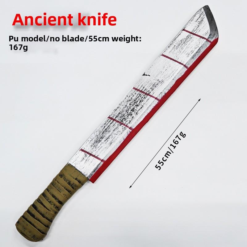 40cm/15.75in Game Peripheral Ace of Heart Revolver COSPlay Halloween Sword Model Prop PU Simulation Boy Toy Gun Desktop Ornament