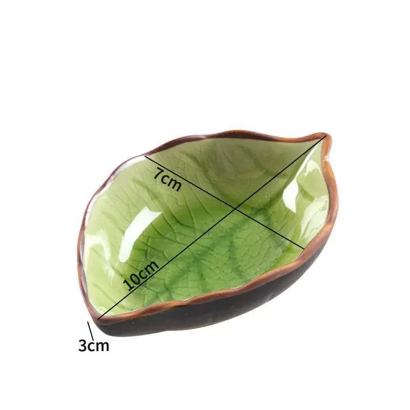 1/4 STÜCK Blätter Keramik Untertasse Kreative Eisglasur Blatt Keramik Gewürz Sojasauce Essig Teller Küche Mehrzweckschale