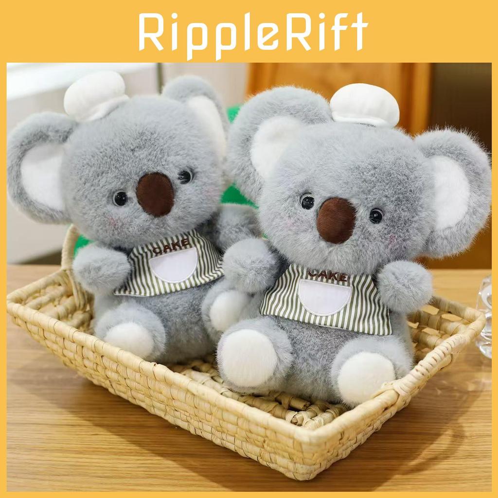 Koala Chef Cute Plush Doll With Striped Apron Decoration For Relaxing Gift And