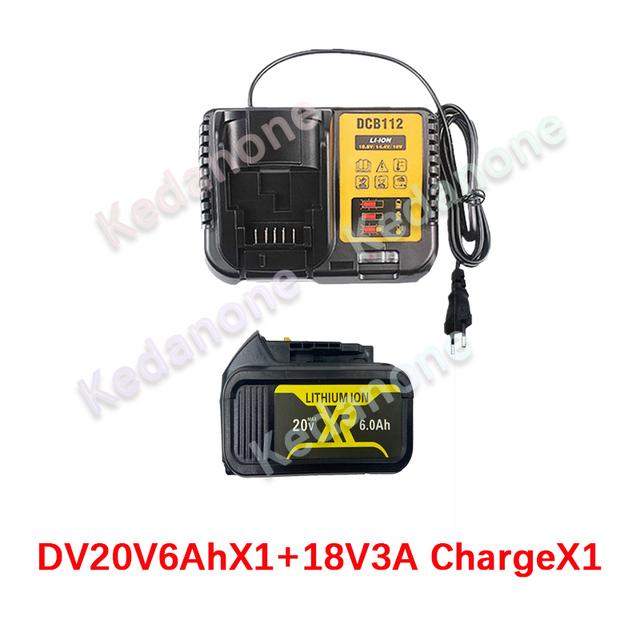 20v 6000mah 8000mah 12000mah Li -Ion Battery For Dewalt Power Tools Replaceable Dcb205 Dcb201 Dcb203