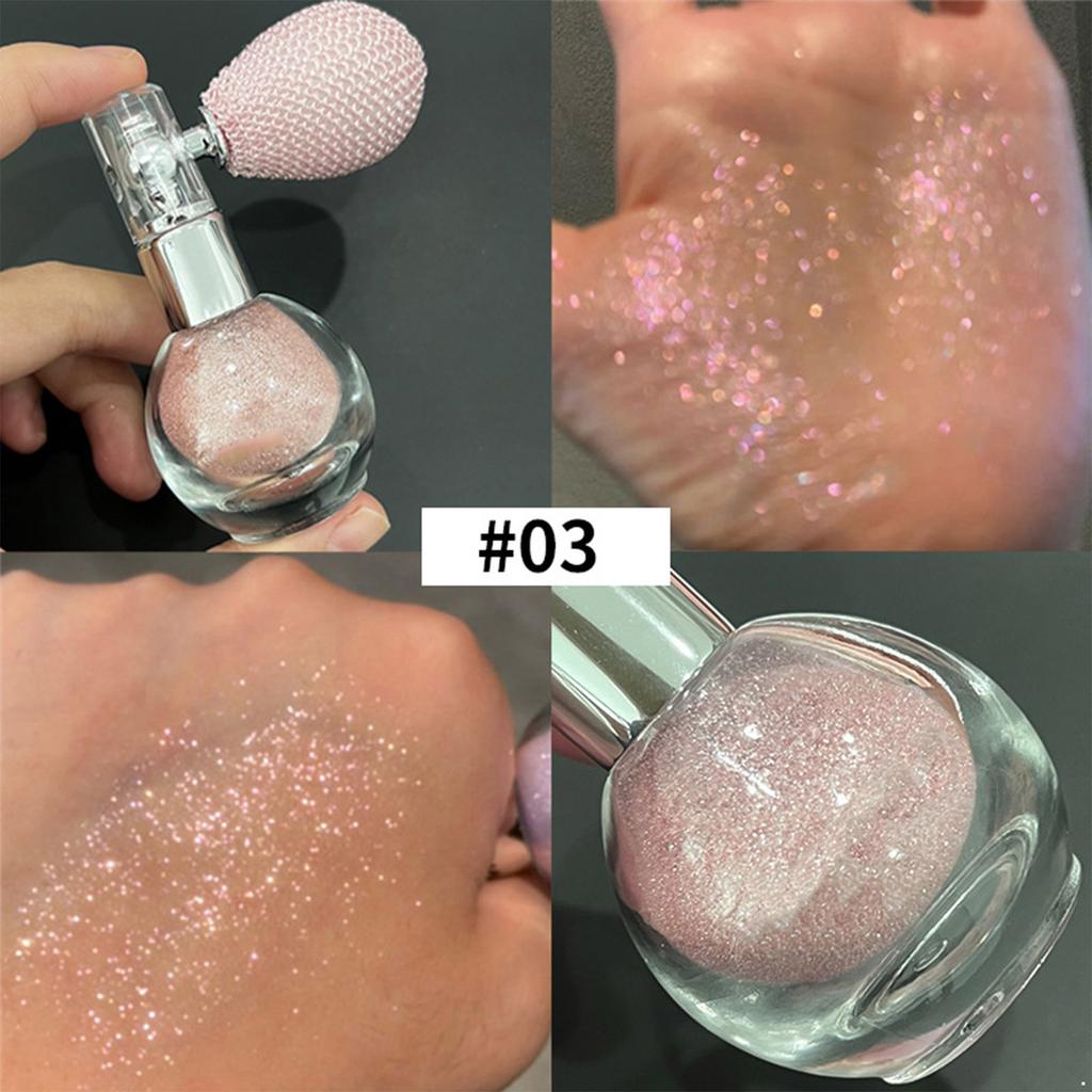 Highlighter Spray with Shimmer Powder, Glitter Mist for Body Face & Hair, Long-Lasting Gloss Makeup
