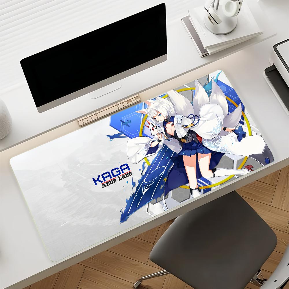 Game Azur Lane Kaga Anime Gaming Mouse Pad Antislip Rubber Base Large Pc Keyboard Laptop Desk Mat For Office Student Home