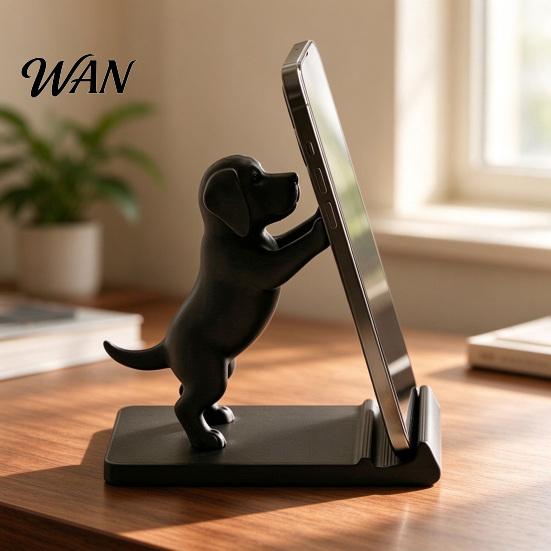 Compact Phone Organizer 3D Printed Cute Puppy Stand, Mobile Holder for Most Smartphones, Unique PLA Smartphone Support Desktop with Stable Base