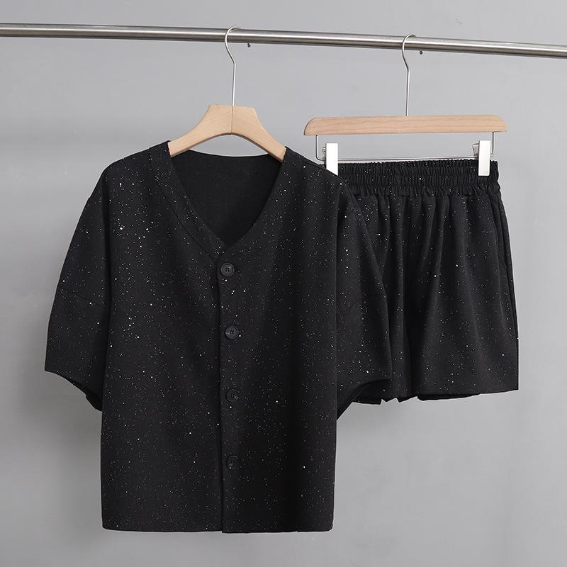 

2025 Женский Модный Повседневный Летний Комплект из Двух Предметов: Топ с короткими рукавами и утягивающие шорты L up to 70 kg чёрный