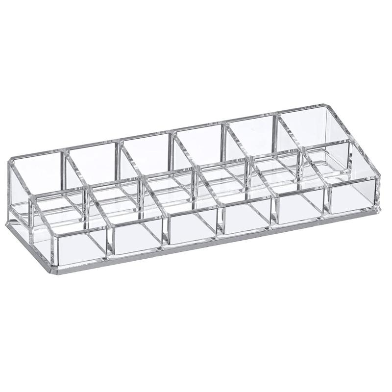 

12 Slot Acrylic Nail Polish Organizer, Lipstick Holder, Lip Gloss Organizer, Cosmetic Storage Display, Perfect Storage Solution чистий