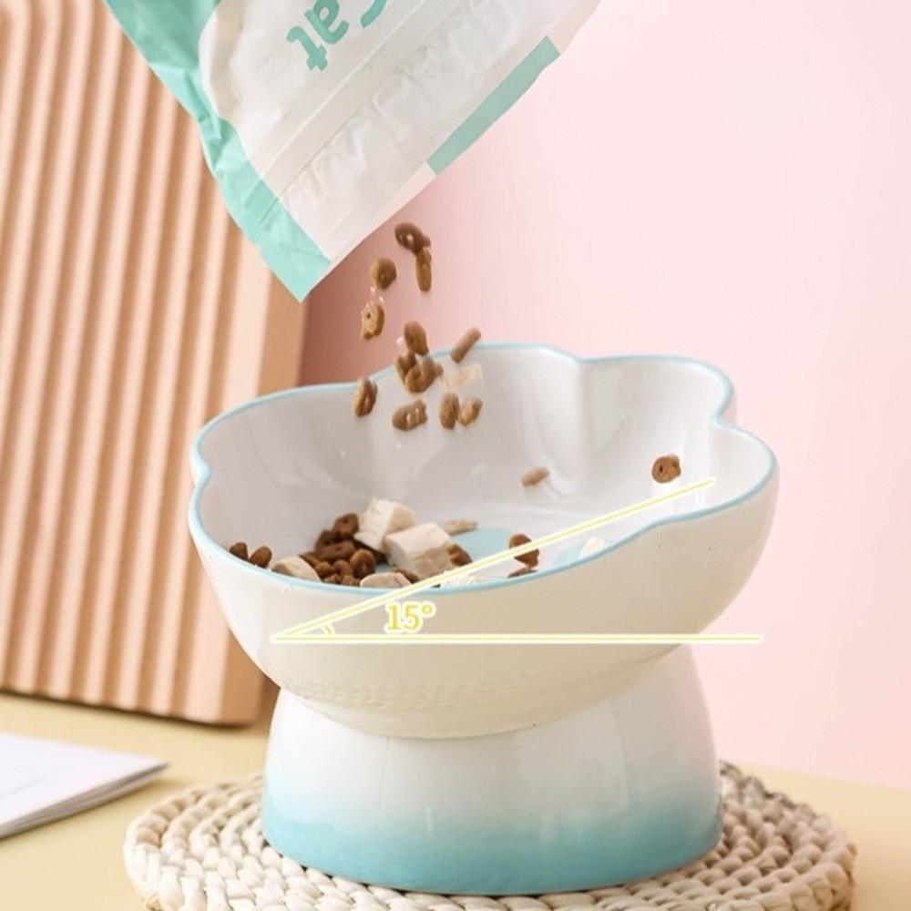 Slanted Dog Food Bowl High Foot Pet Drinking Bowl Snack Bowls Ceramic Cat Bowl  For Cats Dogs