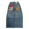 Blugi din Denim cu Imprimeu Grafic Hip Hop, Croială Largă, pentru Bărbați, Stil Y2K Harajuku, Pantaloni cu Picior Drept