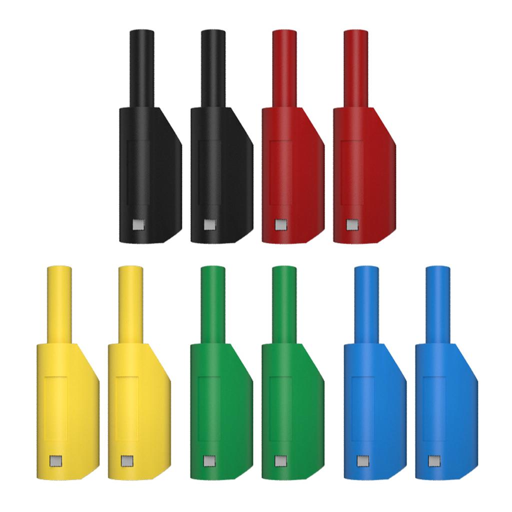 10Pcs 2mm Shrouded Stackable Banana Plug High Voltage Plugs Connector Safety None Welding Multimeter Connector