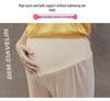 Cool Ice Silk Wide-Leg Pleated Maternity Crop Pants