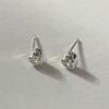 Silver Moire Heart Earrings