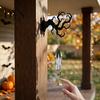 Spooky Entrance Hall Accents Halloween Welcome Sign, Wall Mount 2D Acrylic Hanging Decor with Bell, Door Bell Decorations Gothic Black Cat Creepy
