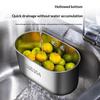 Sus304 Stainless Steel Sink Drain Basket Dual Installation Rustproof Design For Kitchen Vegetable Fruit Washing And Storage