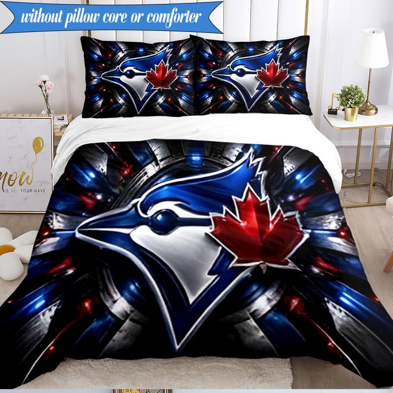 3PCS Blue Jays Bedding Set Duvet Cover Closure Includes 1 Duvet Cover & 2 Pillowcases for All Seasons Bedroom Decor Christmas Fan gifts